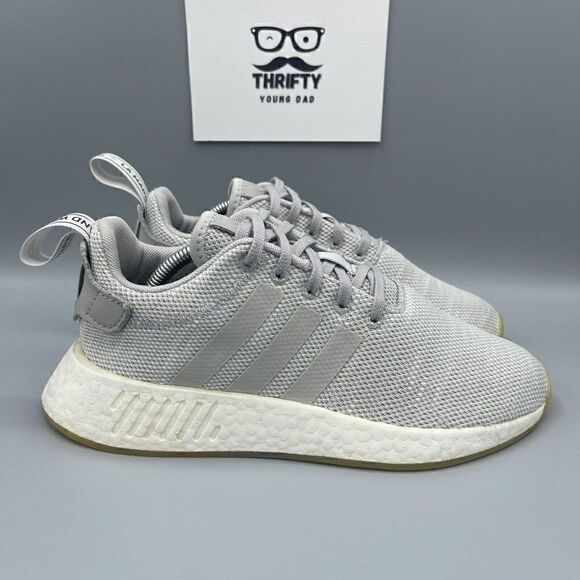 Adidas NMD R2 Gray/Crystal White Womens Size 6.5 Sneakers Casual Shoes AQ0196 - Picture 4 of 9